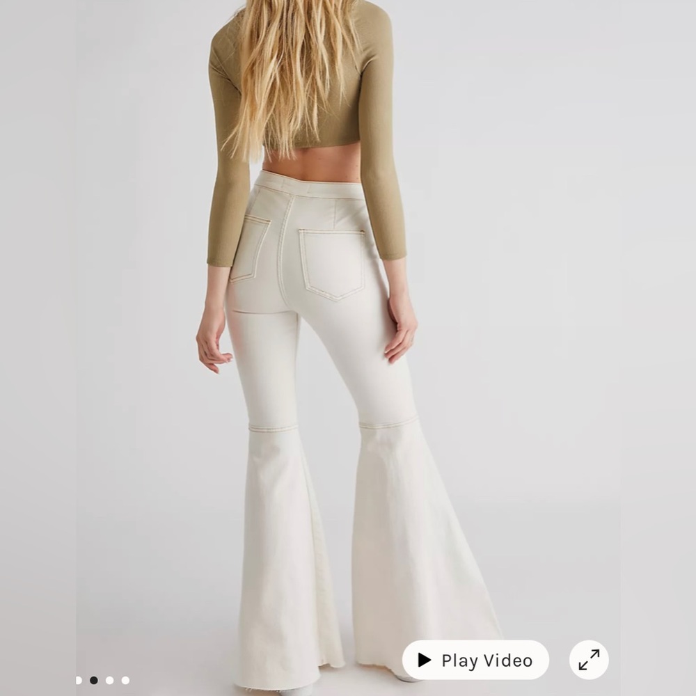 Free People - Cream Bell Bottoms